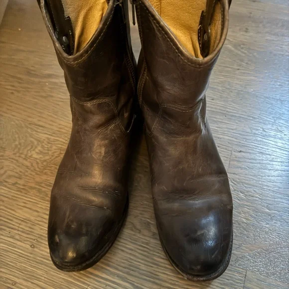 Frye Melissa Button Brown Leather Boots - Picture 1 of 5